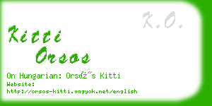 kitti orsos business card